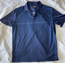 Callaway Golf Polo Shirt Mens L Blue Opti-Dri Geometric Print Short Sleeve