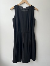 Calvin Klein Dress Women Black Pleated Fit Flare Knee Size 6 See Description
