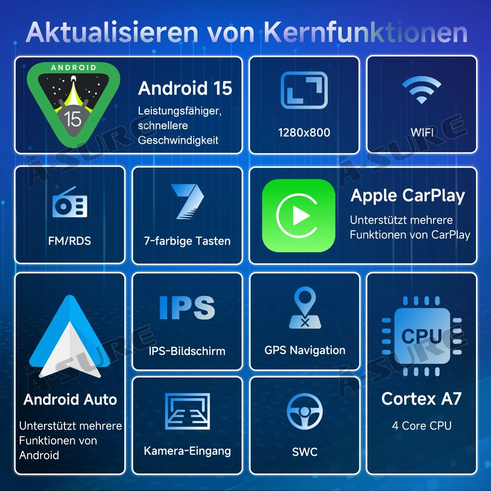 DAB+ 4+64GB Android 15 Autoradio Navi KAM Für VW T6 Transporter Multivan 2016-21 - Bild 3 von 4