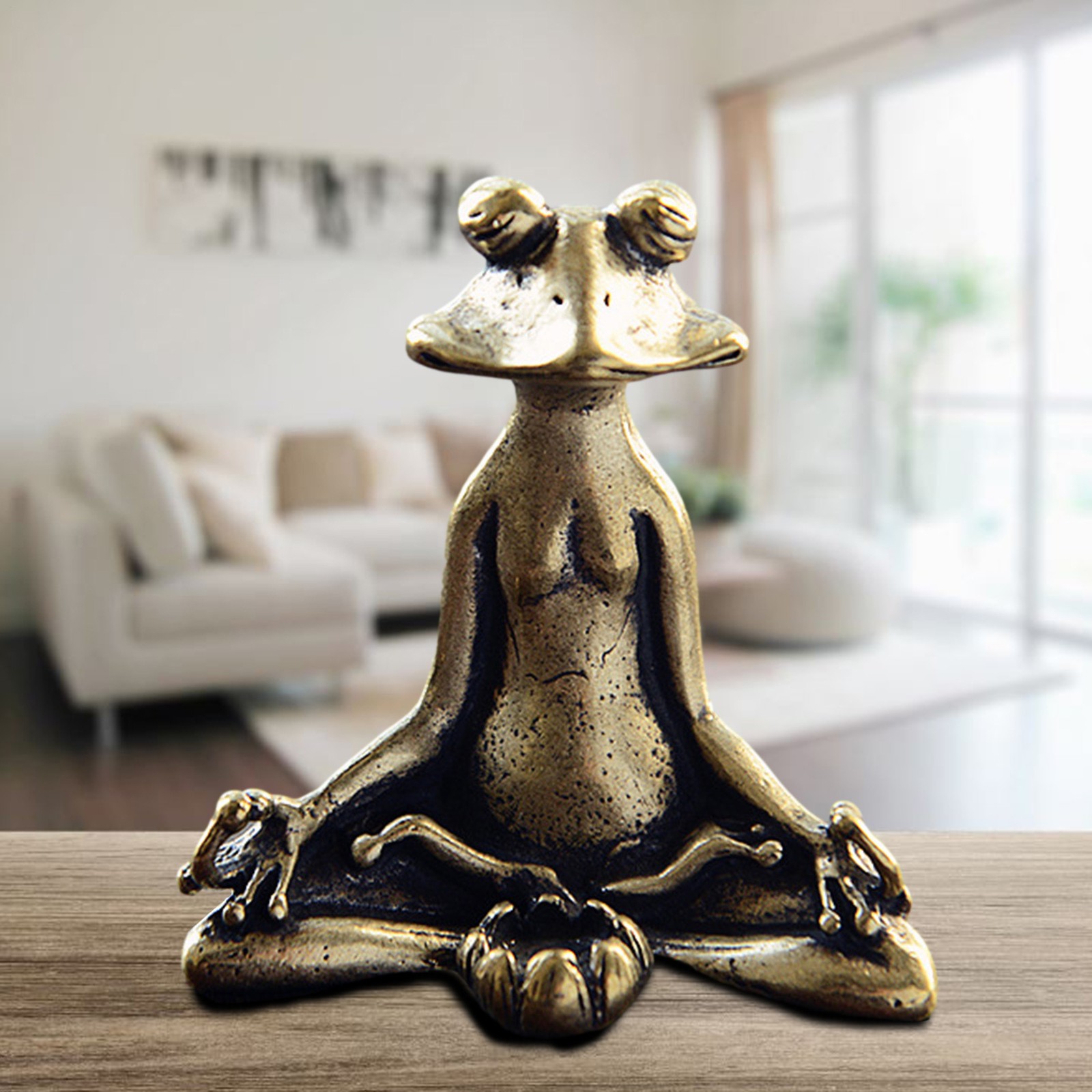 Meditation Frog Statue Incense Burner Home Ornament Decor