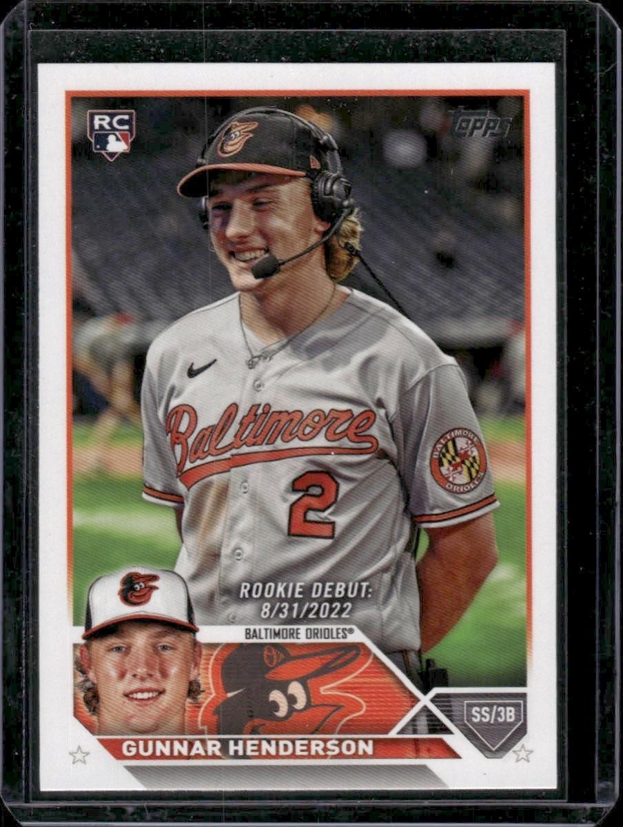 2023 Topps Update #US18 Gunnar Henderson Rookie Baltimore Orioles
