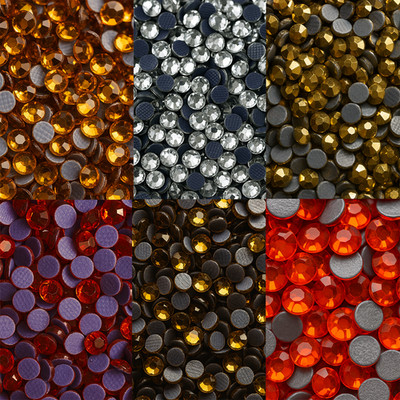   Premium DMC Hotfix Glas Strasssteine SS10 3mm 6 Farben Mix Set Glitzersteine