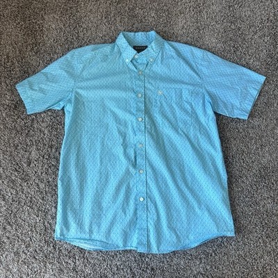 ARIAT Men's Kaleb Shot Sleeve Top Size M Blue 