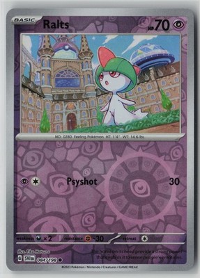 Ralts 084/198 Pokemon TCG Scarlet & Violet Base Reverse Holo (Near Mint) NM 1