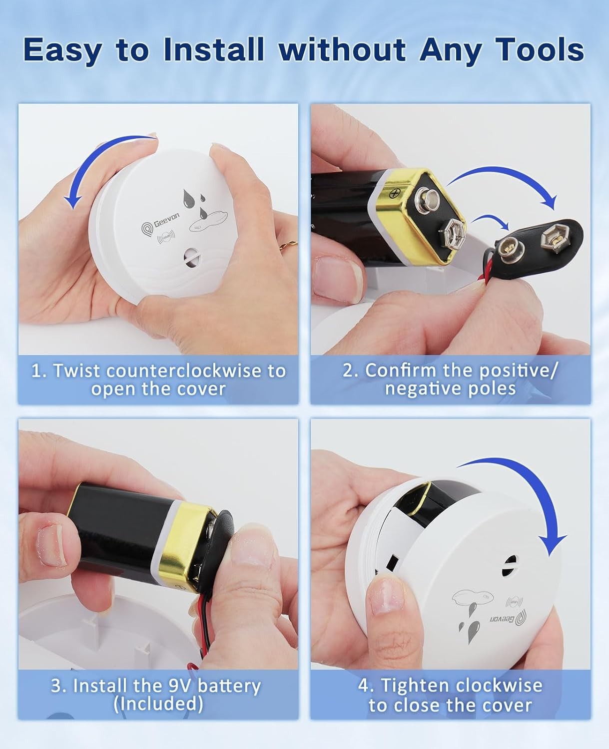 Compact 10 Pack Water Leak Alarms with 100dB Alert - Home Safety Essentials thumbnail 7