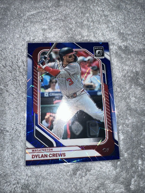 2025 Panini Optic Dylan Crews #54 Blue Velocity Prizm (RC) Nationals Rookie