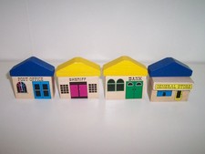 Wooden Building Lot Post Office Sheriff Bank Store Fits BRIO Thomas Train