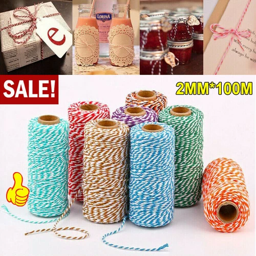 100M*2MM Bakers Cotton Twine Craft String/Cord For Packaging Gift Wrapping - Picture 3 of 19