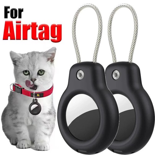 For Apple AirTag Secure Holder with Wire Cable Air Tag Lock Case Key-4PACK