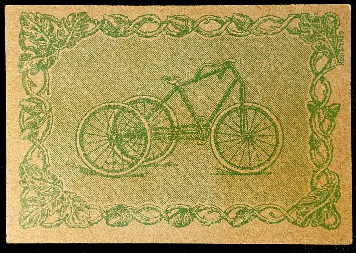 c1885 Genuine Historic Antique Tricycle Playing Card Lithograph