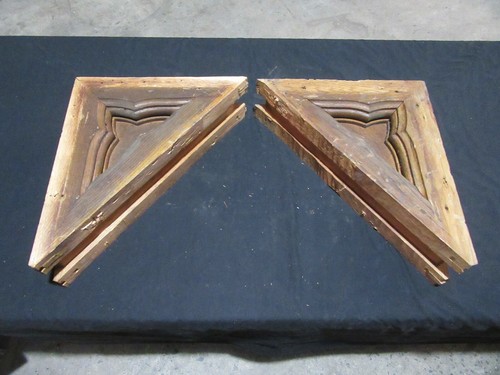 ~ PAR DE MÉNSULAS ANTIGUAS DE ROBLE GÓTICO ~ 16 x 14 ~ SALVAMENTO ARQUITECTÓNICO - Imagen 6 de 10