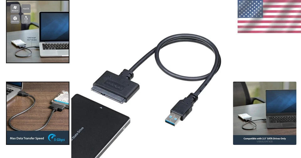 SATA to USB 3.0 Cable - Fast 2.5” SSD/HDD Adapter for Efficient Data Transfer - Image 2 of 4