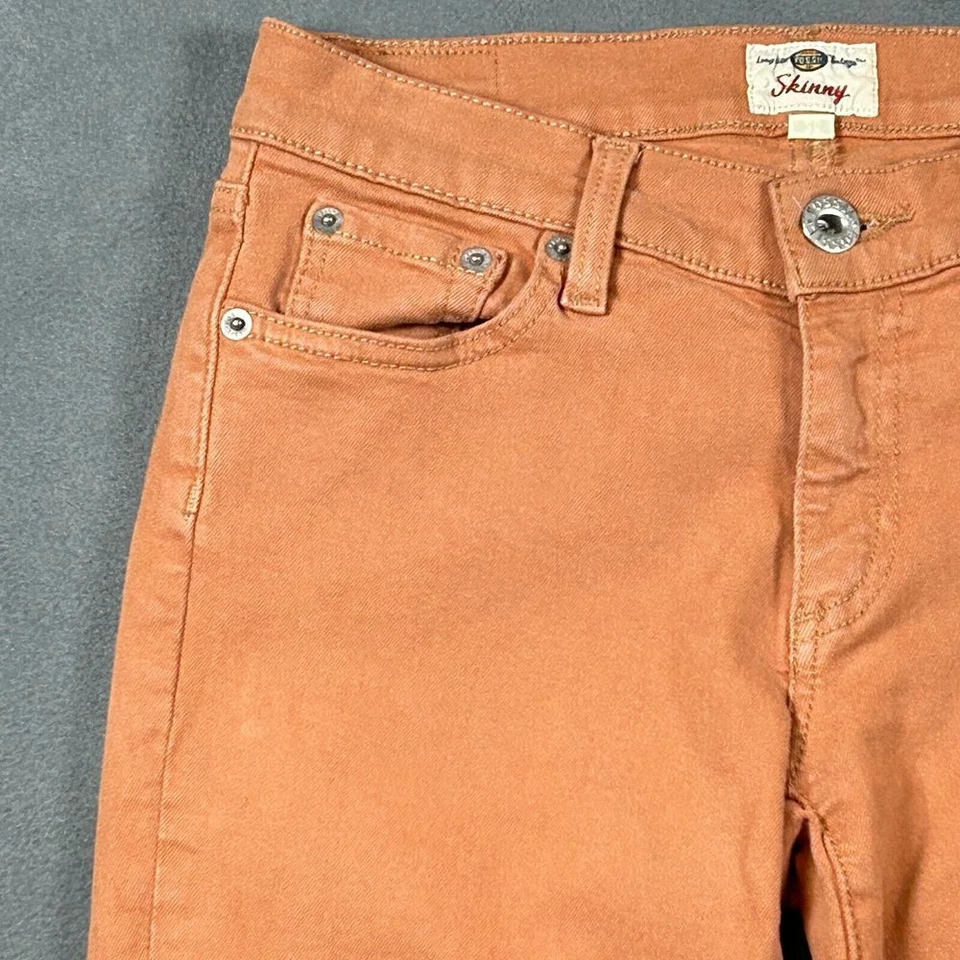 Jeans Fossil para mujer talla 26 ajustados naranja elástico denim pierna recta EE. UU. Foto 3 de 4