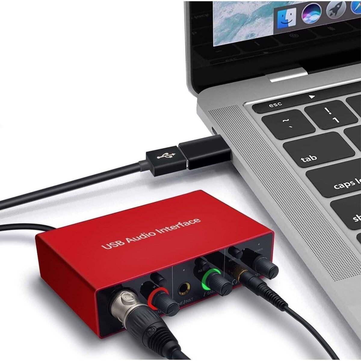 Interfaz de audio USB con preamplificador XLR de micrófono, interfaz de  audio de 48 V, 2 canales para streaming, compatibilidad con instrumentos  como