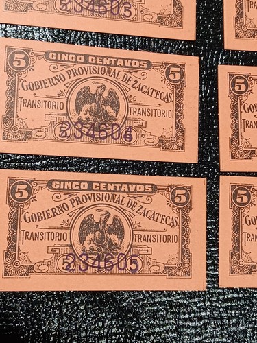 10 Rivoluzione Messicana SERIE CONSECUTIVE#s Gobierno Prov. Banconota Zacatecas - Foto 3 di 6