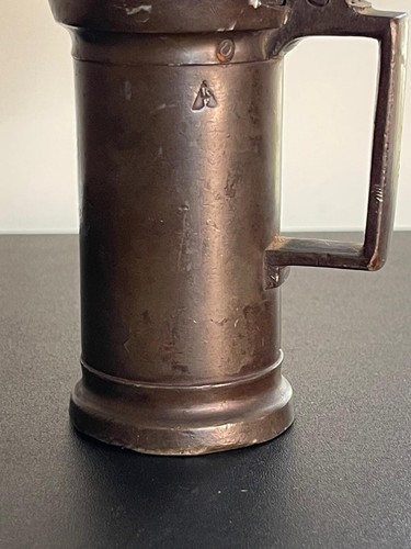Antique Pewter Bronze measure Deciliter 1800's marks Rare Hand made⭐ - Picture 8 of 13