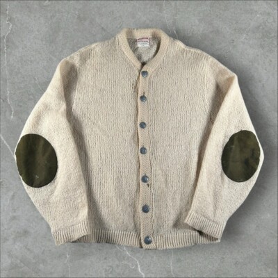 Vintage Mcgregor Cardigan Mens Medium Cream Mohair Kurt Cobain Sweater 50s 60s