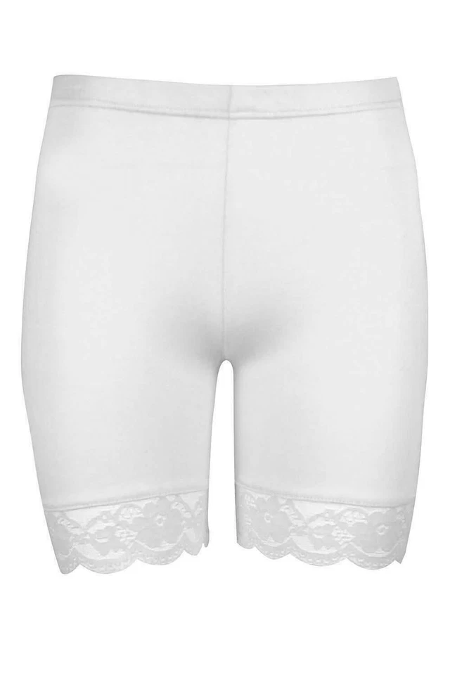 Womens Cycling Shorts Dancing Gym Leggings Active Casual Lace Trim Running Pants - Image 2 of 2