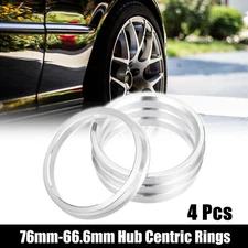 4pcs OD 76mm to ID 66.6mm Auto Car Hub Centric Rings Wheel Bore Center Spacer