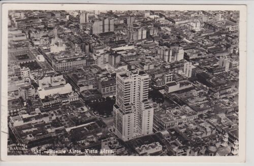 Buenos Aires, Argentine. Carte postale photo réelle vintage Vista Aerea - Photo 1 sur 2