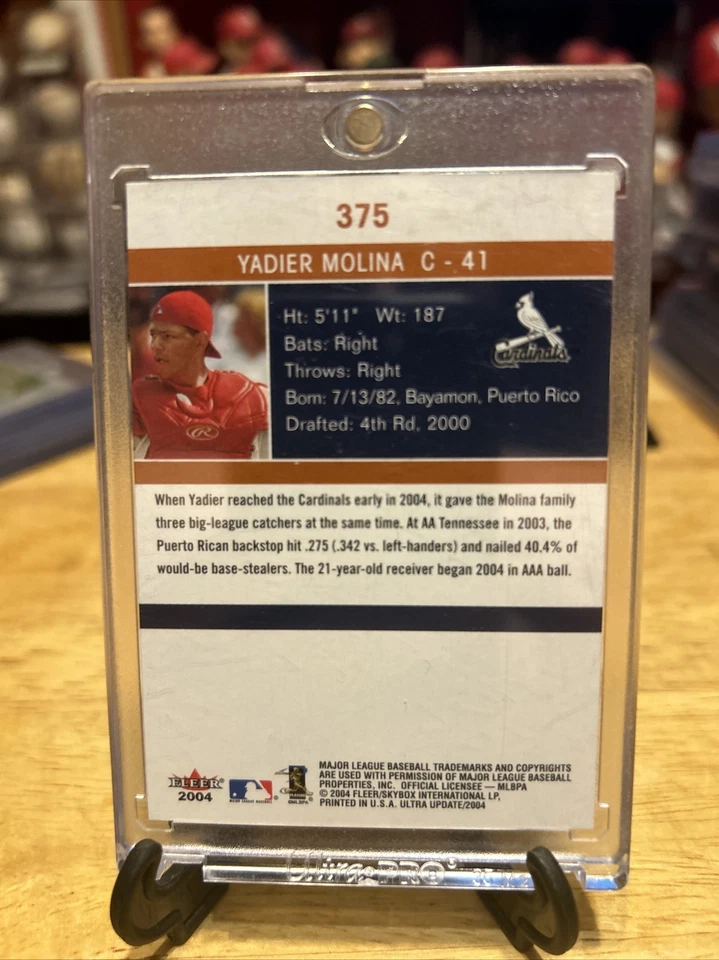 Yadier Molina 2004 Fleer Ultra Prospect RC Rookie #375 Cardinals Foto 2 de 2