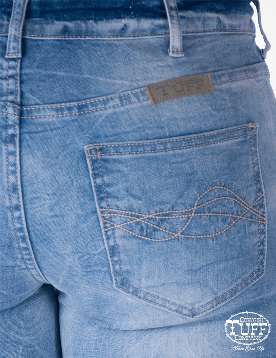 New! Women's Cowgirl Tuff LIGHT WASH FESTIVAL TROUSER DENIM