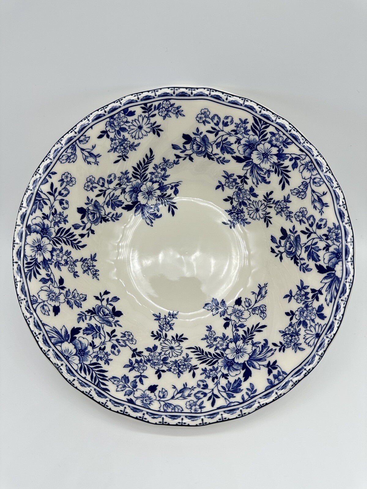 Johnson Brothers Devon Cottage 8”Salad Bowl Blue White New