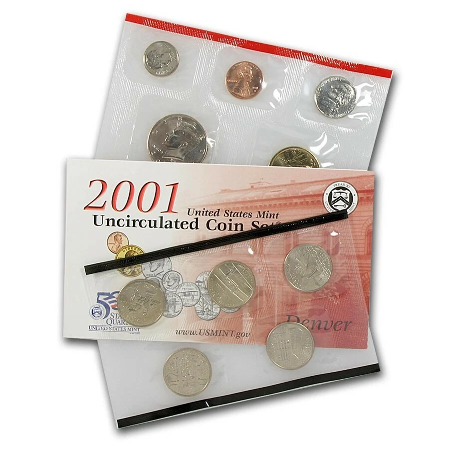 2001 United States US Mint 20 Coin P & D Uncirculated Coin Set State Quarters - Image 2 of 3