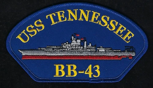 USS TENNESSEE BB-43 HAT PATCH US NAVY VETERAN BATTLESHIP WW 2 PIN UP LEAD SHIP
