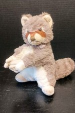 Vintage Steiff 10" Raccoon Mohair Plush 1950s 60s With Brass Ear Button