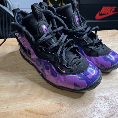 Nike Little Foamposite Pro GS Purple Camo 644792-012 Youth Size 5.5y | eBay