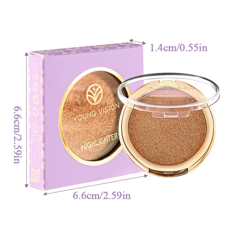 Glitter Highlighter Palette Face Powder Brighten Shimmer Bronzer Contour Makeup - Image 3 of 4