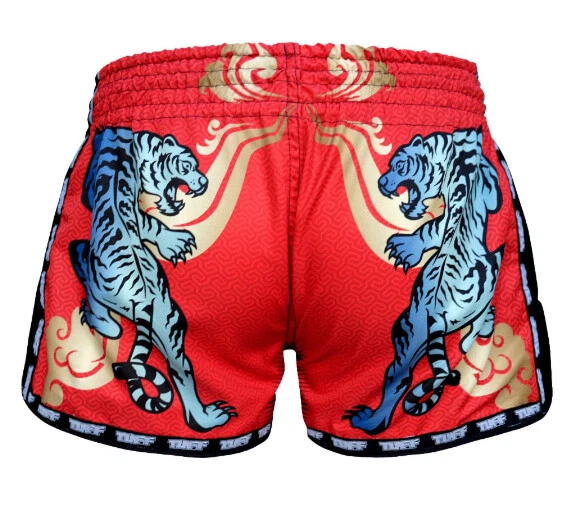 Pantalones Cortos Tuff Boxing Muay Thai Estilo Retro Micro Tela Blanco Tigre Talla XXL Foto 4 de 4