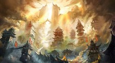 Landscape art architecture building asian Custom Gaming Mat Desk