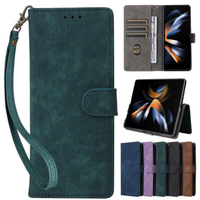 Strap Flip Leather Wallet Stand Phone Case For Samsung Galaxy Z Fold 6 5 4 3