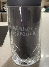 Makers Mark Crystal Cocktail Mixing Glass With Pour Spout Bourbon Barware EUC