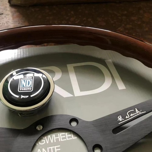 NARDI Classic 360mm Mahogany Wood Steering Wheel with Black Finish - Picture 3 of 5