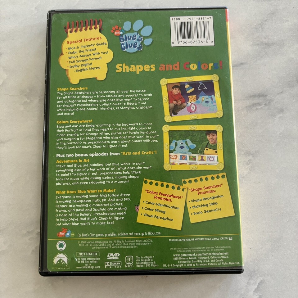 Blue's Clues Shapes And Colors DVD By Allen, Aleisha 97368753648 eBay