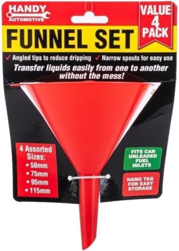 Handy Automotive Nested Funnel Set, 50 Mm/75 Mm/95 Mm/115 Mm Sizes (Pack of 4) - Picture 2 of 5
