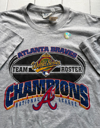 1996 Atlanta Braves Roster T-Shirt XL WITH-TAGS VTG Tee 2-Sided OLD-STOCK