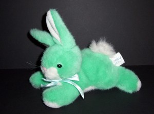 green stuffed bunny