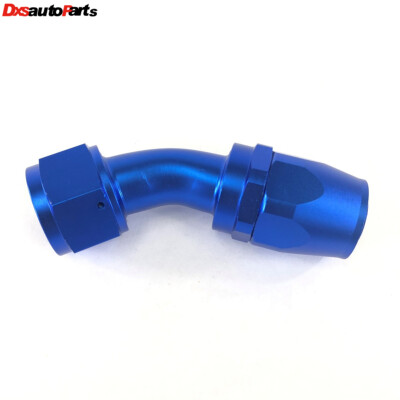 (one) Blue AN-16 AN16 45° Deg Swivel Fuel Oil Gas Line Hose End Fitting Adapter