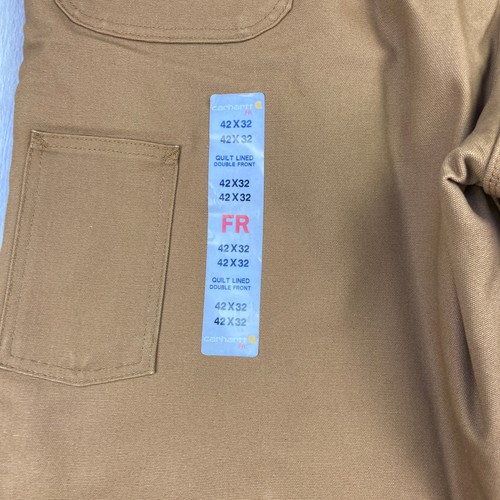 Carhartt Overalls Mens 42x32 Brown FR NFPA CAT4 Duck Bib Quilted Lined NEW - Picture 16 of 20