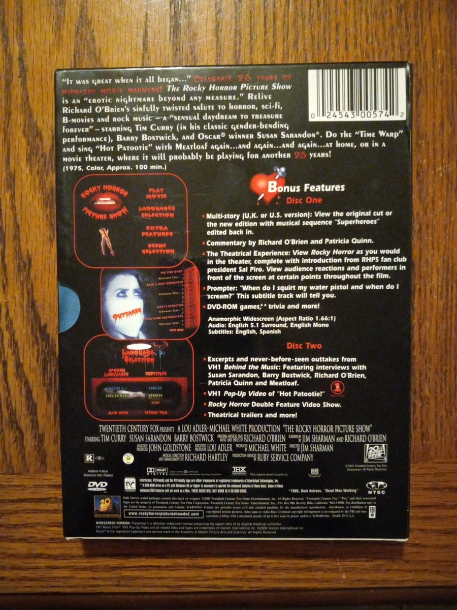 The Rocky Horror Picture Show DVD 2007 2-Disc Set 25th Anni