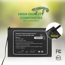 Tikaton 2023 Adjustable Reptile Heating Pad Under Tank Heater Terrarium Heat Mat