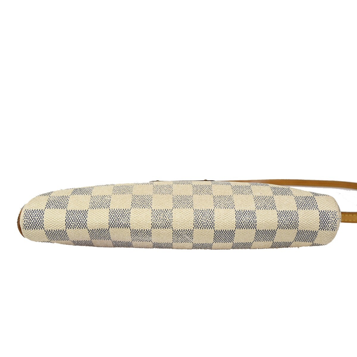 LOUIS VUITTON Eva Chain Shoulder Bag Damier Azur Leather White  