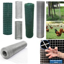 25m-50m Long Galvanised Chicken Wire Netting Mesh Net Fence Rabbit Aviary Pet 5m