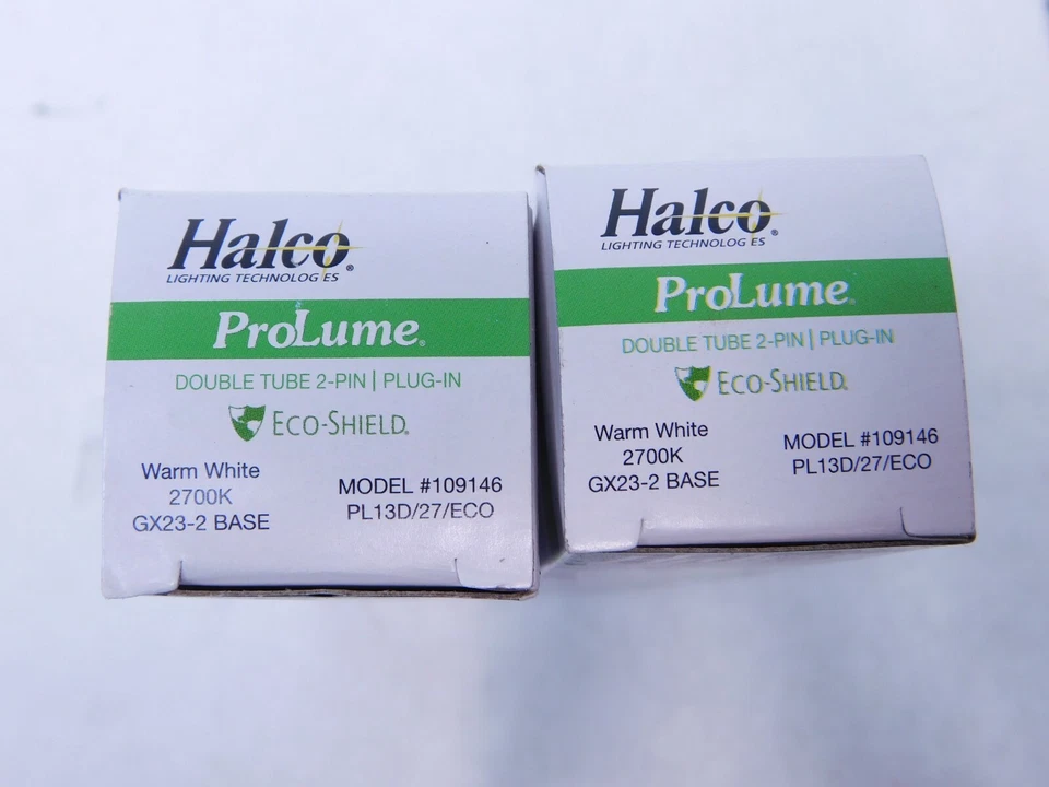 2! HALCO-PL13D-27-ECO - CFL Plug-In T4, GX23-2, 13 Watt, 2700 Kelvin, 900 Lu HR - Image 2 of 3