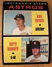 1971 Topps Astros Rookie Stars Ken Forsch & Larry Howard Baseball Card #102 Fair. rookie card picture