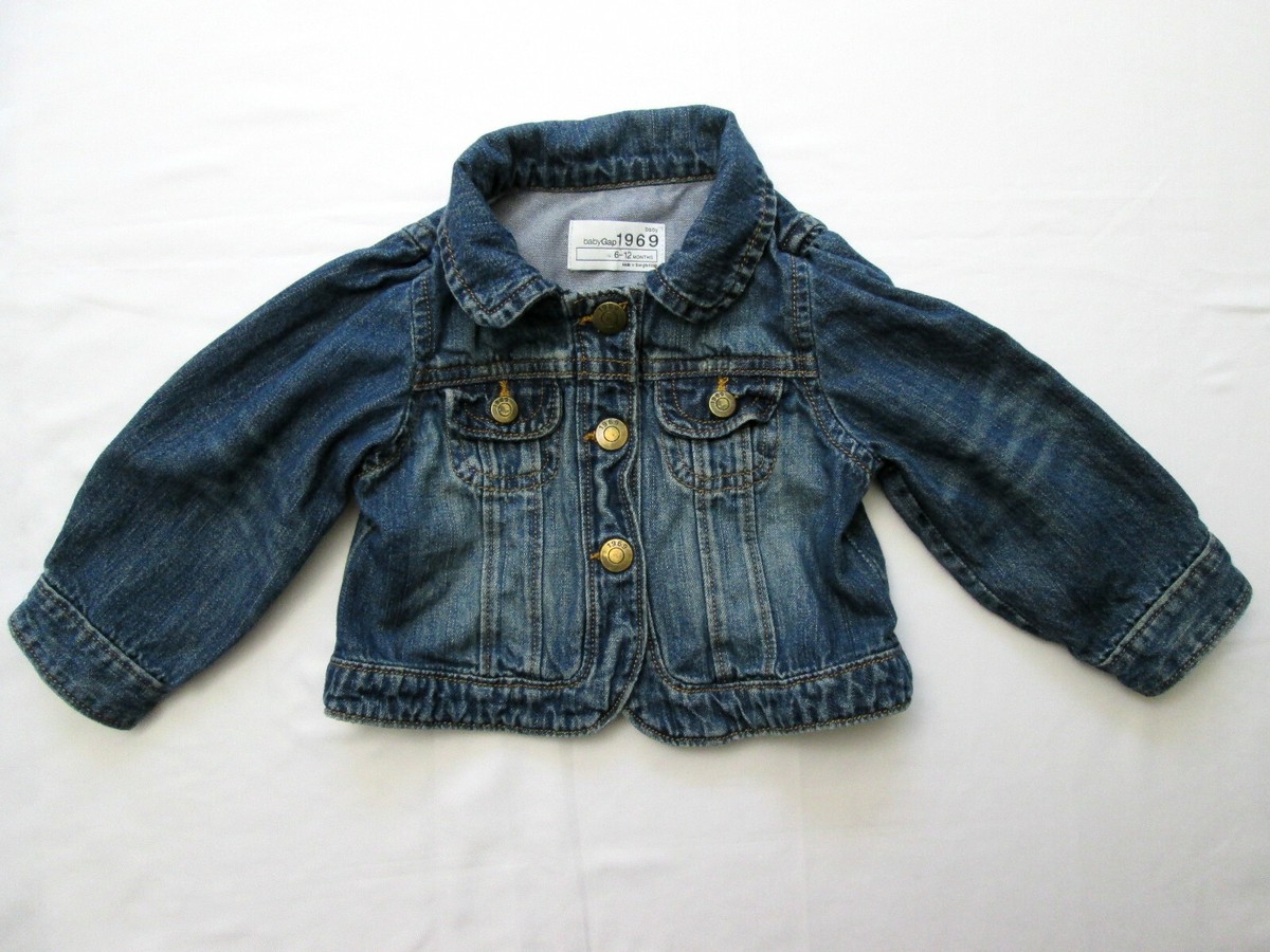 Baby Gap 6-12 Months Cute Classic Girls Denim Jean Jacket Round